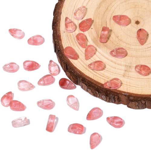 5 x 9 mm Wassertropfen-Form, natürliche Wassermelonen-rote Perlen für DIY-Schmuckherstellung, Handwerk, Halsketten, Armbänder, Charm-Anhänger von mkslksbhnxl