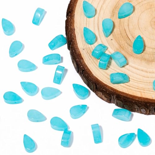 5 × 9 mm Wassertropfen-Form, natürliche blaue Chalcedon-Perlen für DIY-Schmuckherstellung, Handwerk, Halsketten, Armbänder, Charm-Anhänger von mkslksbhnxl