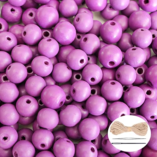 500 Stück lila Holzperlen – natürlich rund und klein, mit 10 m Hanfseil und Perlennadel für Halsketten-Schmuckherstellung – 10 mm 500 Stück lila Holzperlen – natürlich rund und klein, mit 10 m Hanfseil und Perlennadel für Halsketten-Schmuckherstellung – 10 mm von mkslksbhnxl