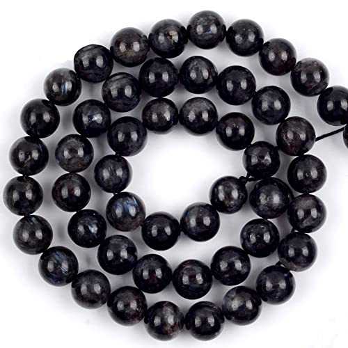 6/8/10 mm natürliche schwarze Hypersthen-Steinperlen für Schmuckherstellung, DIY, Handarbeit, Armband, Halskette, Charms, Handwerk (Artikeldurchmesser: 10 mm, 37 Perlen) von mkslksbhnxl