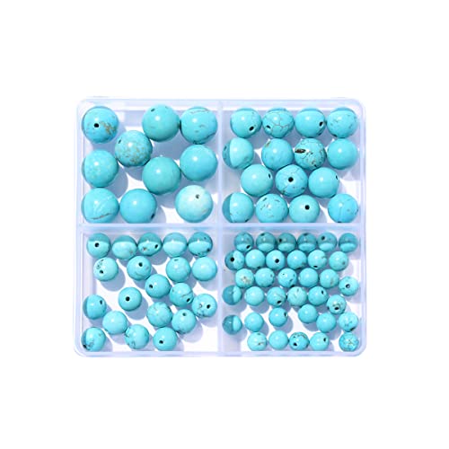 6–12 mm Naturtürkis-Steinperlen-Set, rund, echter Stein, glatte Perlen, lose Edelsteine, DIY-Perle für Armbänder, Halsketten, Ohrringe, Schmuckherstellung von mkslksbhnxl