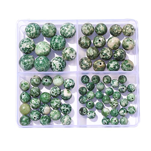6–12 mm große, natürliche grüne Punkte, rund, echter Stein, glatte Perlen, lose Edelsteine, DIY-Perle für Armbänder, Halsketten, Ohrringe, Schmuckherstellung von mkslksbhnxl