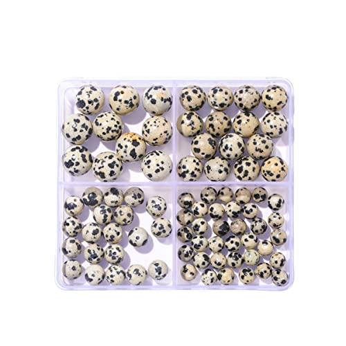6–12 mm natürliche Dalmatiner-Stein-Perlen-Set, rund, echter Stein, glatte Perlen, lose Edelsteine, DIY-Perle für Armbänder, Halsketten, Ohrringe, Schmuckherstellung von mkslksbhnxl