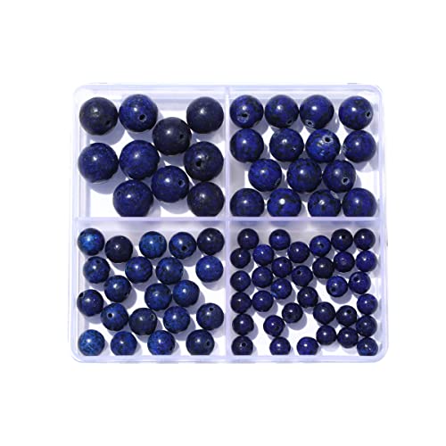 6–12 mm natürliche Lapislazuli-Stein-Perlen-Set, rund, echter Stein, glatte Perlen, lose Edelsteine, DIY-Perle für Armbänder, Halsketten, Ohrringe, Schmuckherstellung von mkslksbhnxl