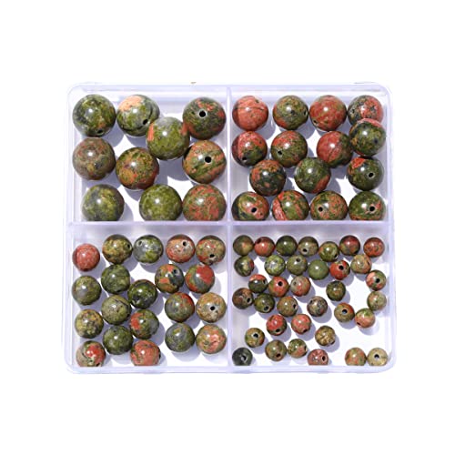 6–12 mm natürliche Unakit-Stein-Perlen-Set, rund, echter Stein, glatte Perlen, lose Edelsteine, DIY-Perle für Armbänder, Halsketten, Ohrringe, Schmuckherstellung von mkslksbhnxl