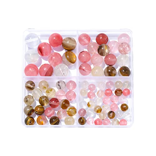 6–12 mm natürliche Wassermelonen-Turmalin-Stein-Perlen-Set, rund, echter Stein, glatte Perlen, lose Edelsteine, DIY-Perle für Armbänder, Halsketten, Ohrringe, Schmuckherstellung von mkslksbhnxl