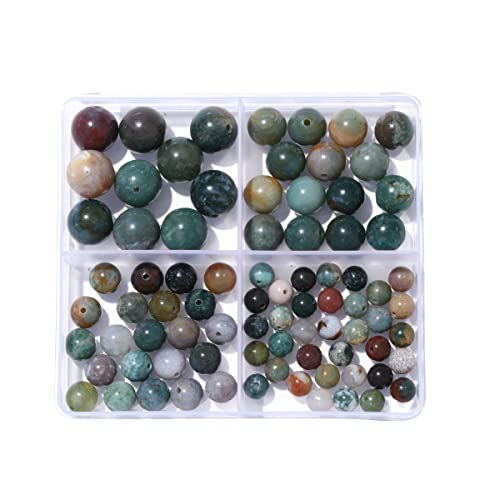 6–12 mm natürliche indische Achat-Stein-Perlen-Set, rund, echter Stein, glatte Perlen, lose Edelsteine, DIY-Perle für Armbänder, Halsketten, Ohrringe, Schmuckherstellung von mkslksbhnxl