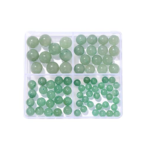 6–12 mm natürlicher grüner Aventurin-Stein, rund, echter Stein, glatte Perlen, lose Edelsteine, DIY-Perle für Armbänder, Halsketten, Ohrringe, Schmuckherstellung von mkslksbhnxl