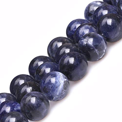 6 mm afrikanische blaue Sodalith-Perlen, Edelstein, rund, Halbedelstein, lose Perlen für Schmuckherstellung, 38,1 cm von mkslksbhnxl