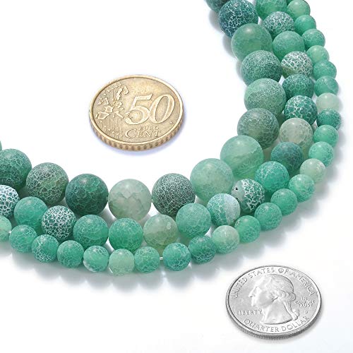 6 mm natürlicher grüner mattierter Achat-Edelstein, rund, lose Perlen, Kristallstein, Armband, Halskette, Zubehör, Basteln für Schmuckherstellung, DIY, 1 Strang, 38,1 cm 6 mm natürlicher grüner mattierter Achat-Edelstein, rund, lose Perlen, Kristallstein, Armband, Halskette, Zubehör, Basteln für Schmuckherstellung, DIY, 1 Strang, 38,1 cm von mkslksbhnxl