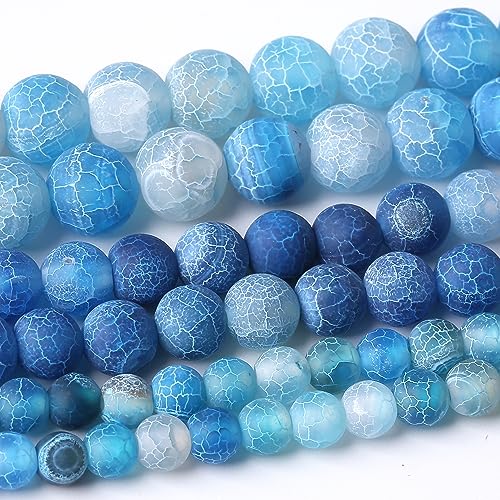 6 mm verwitterte blaue Achat-Perlen, runde lose Perlen, natürliche Edelsteinperlen, Kristall-Energie für Schmuckherstellung, DIY, Armband, Halskette 6 mm verwitterte blaue Achat-Perlen, runde lose Perlen, natürliche Edelsteinperlen, Kristall-Energie für Schmuckherstellung, DIY, Armband, Halskette von mkslksbhnxl