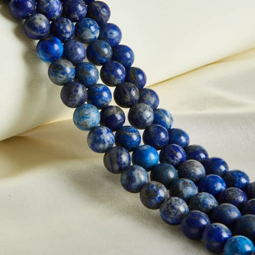 60 Stück 6 mm natürliche Lapislazuli-Perlen, Edelstein, rund, lose, zur Schmuckherstellung von mkslksbhnxl