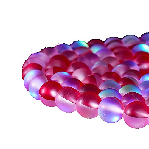 60 Stück 6 mm natürlicher roter Mystic Aura Quarz Edelstein mattiert matt Titan rund lose Abstandsperlen 15 Zoll Vollstrang Kristall Heilkraft von mkslksbhnxl