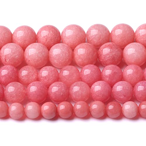 75 x 10 mm Naturstein-Perlen, rosa Jade, Rhodochrosit, Chalcedon, Perlen für Schmuckherstellung, DIY-Armband, 2 Stränge 75 x 10 mm Naturstein-Perlen, rosa Jade, Rhodochrosit, Chalcedon, Perlen für Schmuckherstellung, DIY-Armband, 2 Stränge von mkslksbhnxl