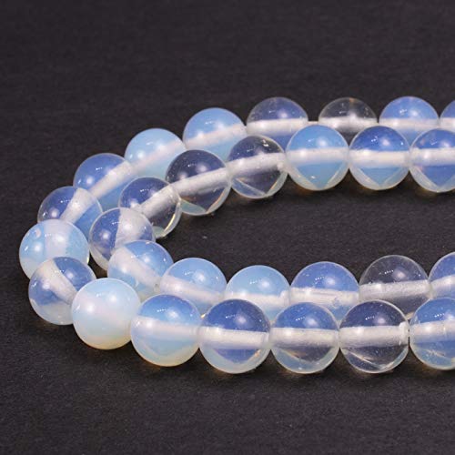 8 mm Opalit-Perlen, runder Opal-Edelstein, loser Stein, Mala, 39,4 cm Strang für Schmuckherstellung (ca. 45–48 Stück) von mkslksbhnxl