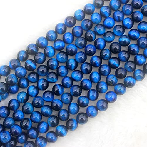 8 mm echte blaue Tigerauge-Perlen, rund, Halbedelstein, lose Perlen für Schmuckherstellung, 38,1 cm 8 mm echte blaue Tigerauge-Perlen, rund, Halbedelstein, lose Perlen für Schmuckherstellung, 38,1 cm von mkslksbhnxl