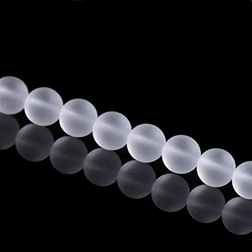 8 mm große, matte klare Quarz-Kristallperlen, 46 Stück/Strang, Naturstein, lose Perlen für Schmuckherstellung, Armband, Halskette, Zubehör, DIY, 38,1 cm von mkslksbhnxl