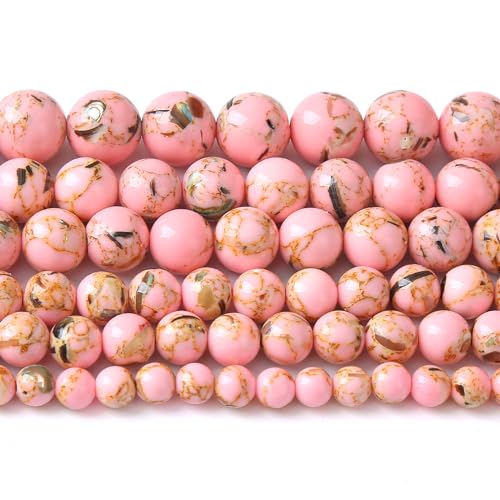 Abstandshalter für Schmuckherstellung, Armband, Halskette, 12 mm, 32 Stück, rosa Muschel, Türkis von mkslksbhnxl