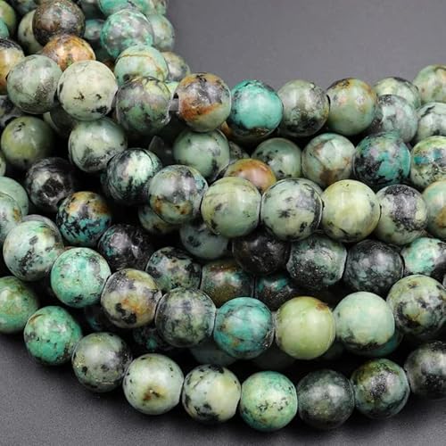 Afrikanische Türkisperlen für Schmuckherstellung, 8 mm, afrikanische Türkis, lose Steinperlen, 108 Stück von mkslksbhnxl