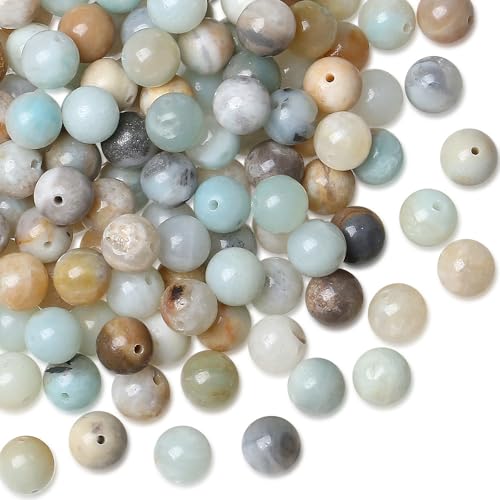 Amazonit-Perlen, 8 mm, natürliche Kristallperlen, rund, Polierstein, echte Edelsteine, DIY-Schmuckherstellung, 47 Stück, US-MKL-CB-04MT3 von mkslksbhnxl