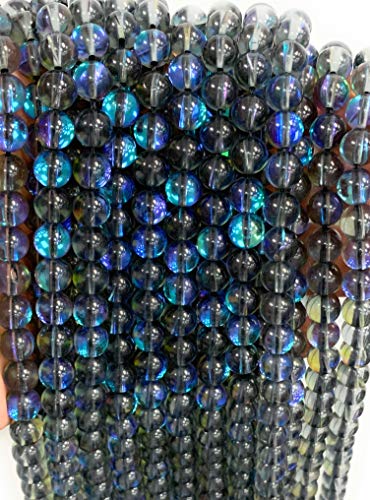 Aura-Kristall-Meerjungfrau-Glasperlen, 6 mm, 8 mm, 10 mm, 12 mm, 38,1 cm Strang (Labradorit, 8 mm) von mkslksbhnxl