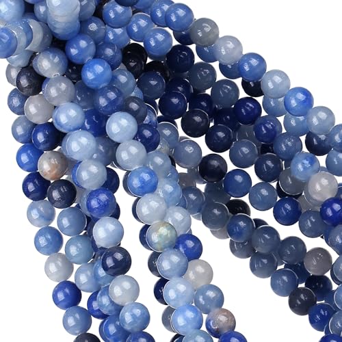Blaue Aventurinperlen, 8 mm, Kristallperlen, 100 Stück, Natursteinperlen, runde, lose Edelsteinperlen für Armbandperlen zur Schmuckherstellung von mkslksbhnxl
