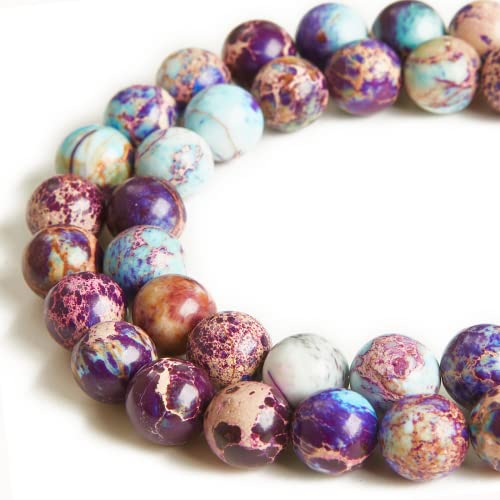 Bunte imperiale Jaspisperlen, 8 mm, natürliche Edelsteine, lose Perlen zum Basteln und zur Schmuckherstellung, 100 Stück von mkslksbhnxl