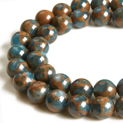 Cloisonne-Perlen, 10 mm, Seeblau, natürliche Edelsteine, lose Perlen zum Basteln und zur Schmuckherstellung, 100 Stück Cloisonne-Perlen, 10 mm, Seeblau, natürliche Edelsteine, lose Perlen zum Basteln und zur Schmuckherstellung, 100 Stück von mkslksbhnxl