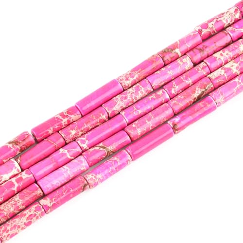 Fuchsiafarbener Meeressediment-Imperial-Jaspis-Zylinder, 4 x 13 mm, 15 Zoll/Strang, natürlicher Edelstein, Schlangenhaut-Stein, lose Perlen zur Schmuckherstellung Fuchsiafarbener Meeressediment-Imperial-Jaspis-Zylinder, 4 x 13 mm, 15 Zoll/Strang, natürlicher Edelstein, Schlangenhaut-Stein, lose Perlen zur Schmuckherstellung von mkslksbhnxl