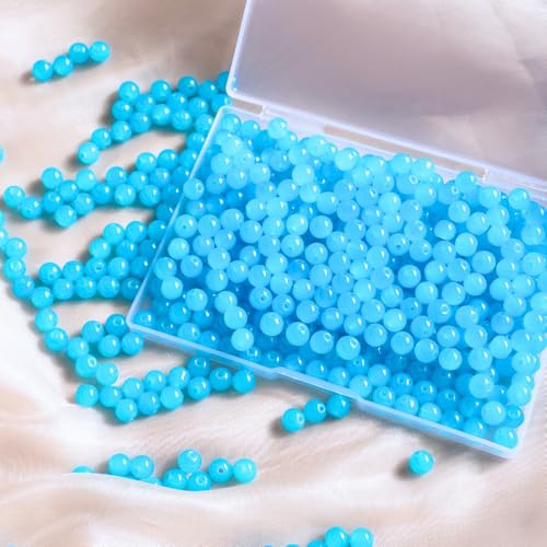 Glasperlen für Barcelet und Schmuckherstellung, 8 mm, Himmelblau, 360 Stück Glasperlen für Barcelet und Schmuckherstellung, 8 mm, Himmelblau, 360 Stück von mkslksbhnxl
