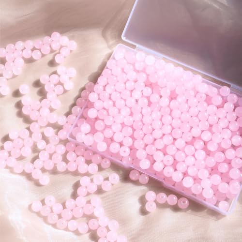 Glasperlen für Barcelet und Schmuckherstellung, 8 mm, Rosa, 360 Stück Glasperlen für Barcelet und Schmuckherstellung, 8 mm, Rosa, 360 Stück von mkslksbhnxl