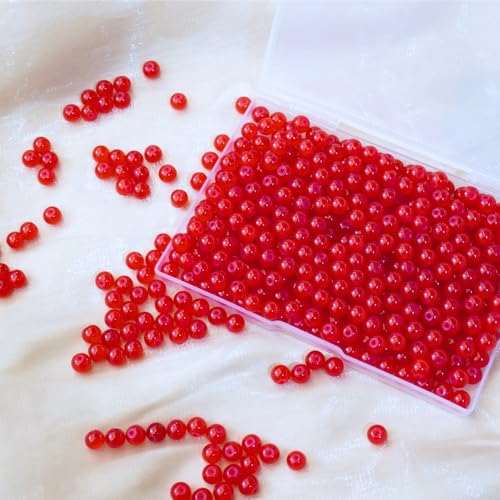 Glasperlen für Barcelet und Schmuckherstellung, 8 mm, Rot, 360 Stück von mkslksbhnxl