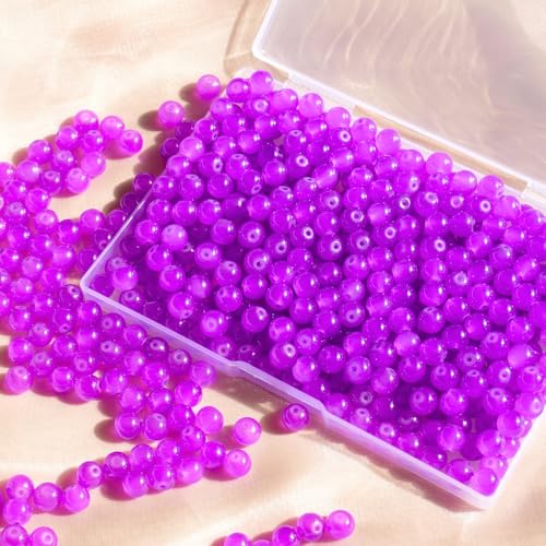 Glasperlen für Barcelet und Schmuckherstellung, 8 mm, Violett, 360 Stück von mkslksbhnxl