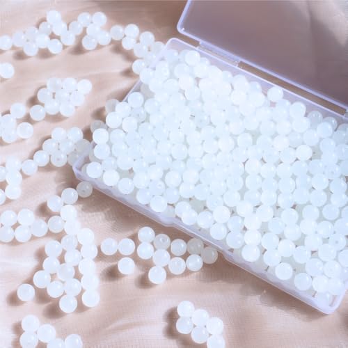 Glasperlen für Barcelet und Schmuckherstellung, 8 mm, Weiß, 360 Stück von mkslksbhnxl