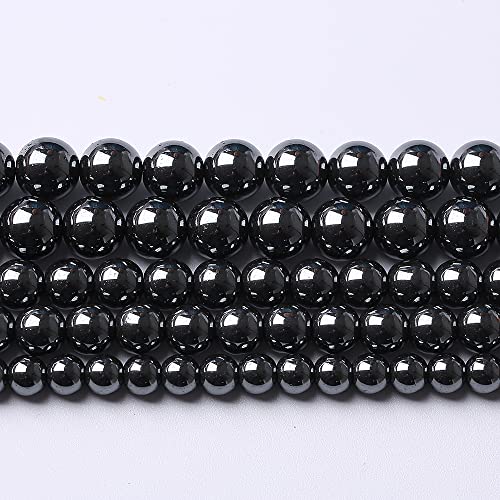 Häma-Perlen, 4 mm, AAA, schwarz, Naturstein, Edelstein, rund, lose Perlen für Schmuckherstellung, DIY-Armbänder, 103 Stück von mkslksbhnxl