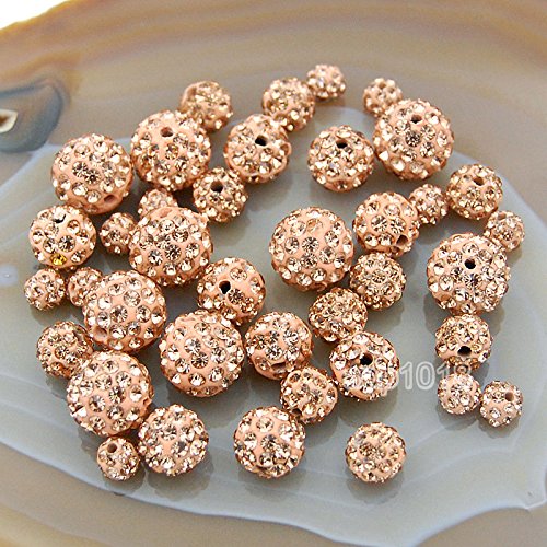 Hochwertige tschechische Kristall-Strasssteine, Pavé-Fassung, rund, 6 mm, 8 mm, 10 mm, 12 mm (12 mm, Champagner), 30 Stück von mkslksbhnxl