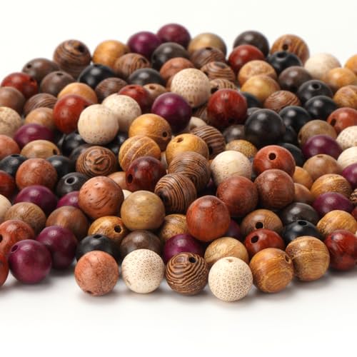 Hochwertiges Rosenholz-Perlen-Set – 500 Stück, 6 mm, natürlich, wunderschön, handgefertigt, poliert, Abstandshalter, Mala-Gebetsperlen, runde Perlen für Armbänder, selbstgemachte Rosenkranz, Tasbih von mkslksbhnxl