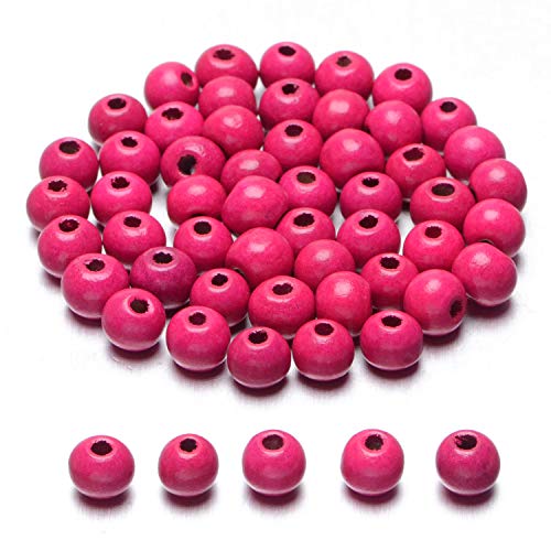 Holz-Abstandhalter, lose Holzperlen, großes Loch, sortiert, für Halsketten, Armbänder, Bastelarbeiten, Dekoration, 6 x 8 mm, 300 Stück, Magenta Holz-Abstandhalter, lose Holzperlen, großes Loch, sortiert, für Halsketten, Armbänder, Bastelarbeiten, Dekoration, 6 x 8 mm, 300 Stück, Magenta von mkslksbhnxl