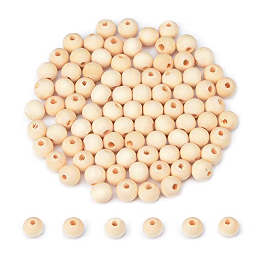 Holzperlen für Girlanden, Zöpfe, Makramee und Schmuckherstellung, 10 mm, 400 Stück Holzperlen für Girlanden, Zöpfe, Makramee und Schmuckherstellung, 10 mm, 400 Stück von mkslksbhnxl