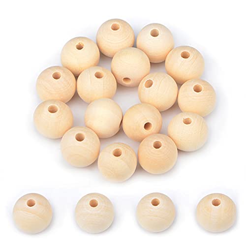 Holzperlen für Girlanden, Zöpfe, Makramee und Schmuckherstellung (20 mm - 200 Stück) von mkslksbhnxl