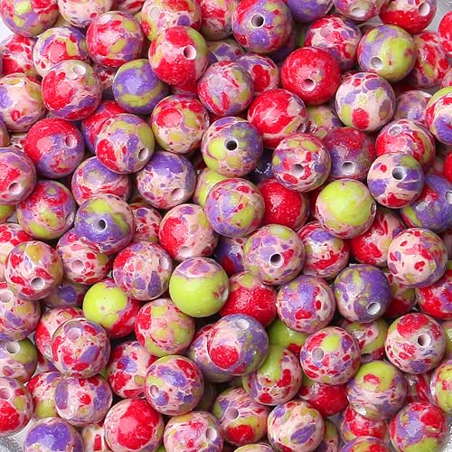 Kaiserliche Jaspisperlen, 60 Stück, Kristallperlen, 8 mm, rund, bunt, glatt, lose Perlen für Armbänder, Halsketten, DIY-Ohrringe, Grün, Lila, Rot, 60 Stück Kaiserliche Jaspisperlen, 60 Stück, Kristallperlen, 8 mm, rund, bunt, glatt, lose Perlen für Armbänder, Halsketten, DIY-Ohrringe, Grün, Lila, Rot, 60 Stück von mkslksbhnxl