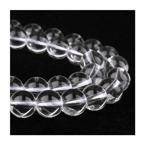 Kristallperlen aus klarem Glas, rund, lose Edelsteine zur Schmuckherstellung, 8 mm Perlen für Armbänder (45–47 Stück, 8 mm, klare Quarzkristalle) von mkslksbhnxl