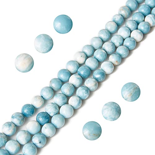 Larimar-Perlen, 6 mm, natürliche Edelsteine, lose Perlen für Schmuckherstellung, 100 Stück Larimar-Perlen, 6 mm, natürliche Edelsteine, lose Perlen für Schmuckherstellung, 100 Stück von mkslksbhnxl