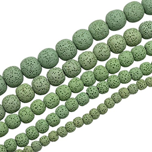 Lavastein-Halbedelstein-Perlen, rund, lose Perlen, 39,4 cm, 6 mm, 8 mm, 10 mm, 12 mm, 14 mm (12 mm, Hellgrün) von mkslksbhnxl