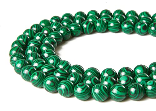 Malachit-Perlen, 8 mm, natürliche Edelsteine, lose Perlen für Schmuckherstellung, 150 Stück von mkslksbhnxl