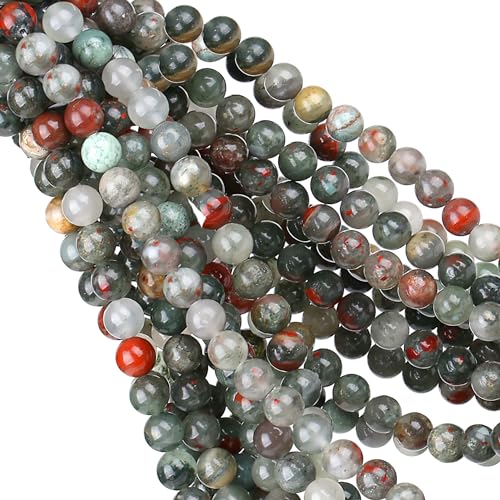 Mehrfarbige Perlen, Drachenblutsteinperlen, 8 mm, Kristallperlen, 100 Stück, Natursteinperlen, runde lose Edelsteinperlen für Armbandperlen zur Schmuckherstellung von mkslksbhnxl