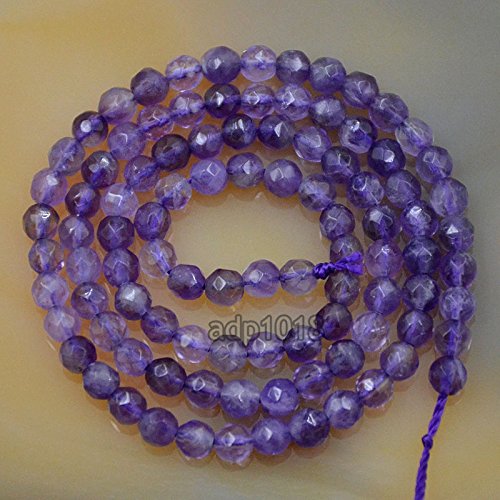Natürliche Edelsteine, facettierte, runde Abstandshalter, lose Perlen, 4 mm bis 10 mm (4 mm, facettierter Amethyst) von mkslksbhnxl
