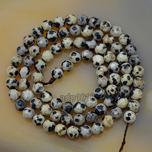 Natürliche Edelsteine, facettierte, runde Abstandshalter, lose Perlen, 4 mm bis 10 mm (4 mm, facettierter Dalmatiner) von mkslksbhnxl