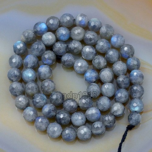 Natürliche Edelsteine, facettierte, runde Abstandshalter, lose Perlen, 4 mm bis 10 mm (4 mm, facettierter Labradorit) von mkslksbhnxl