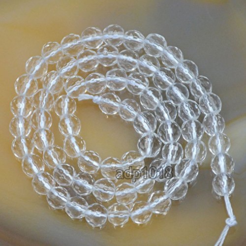 Natürliche Edelsteine, facettierte, runde Abstandshalter, lose Perlen, 4 mm bis 10 mm (6 mm, facettierter Kristallstein) von mkslksbhnxl